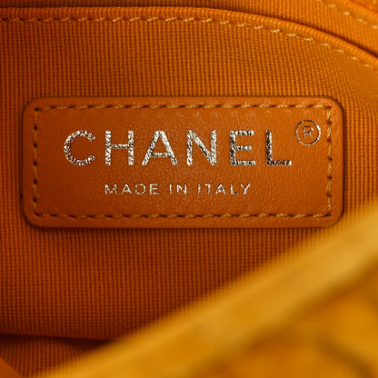 Chanel Velvet Camellia Embossed Mini Square Flap Yellow 6 of 10