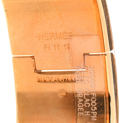 Hermes Enamel Wide Clic Clac H Bracelet PM Rose Dragee 5 of 5