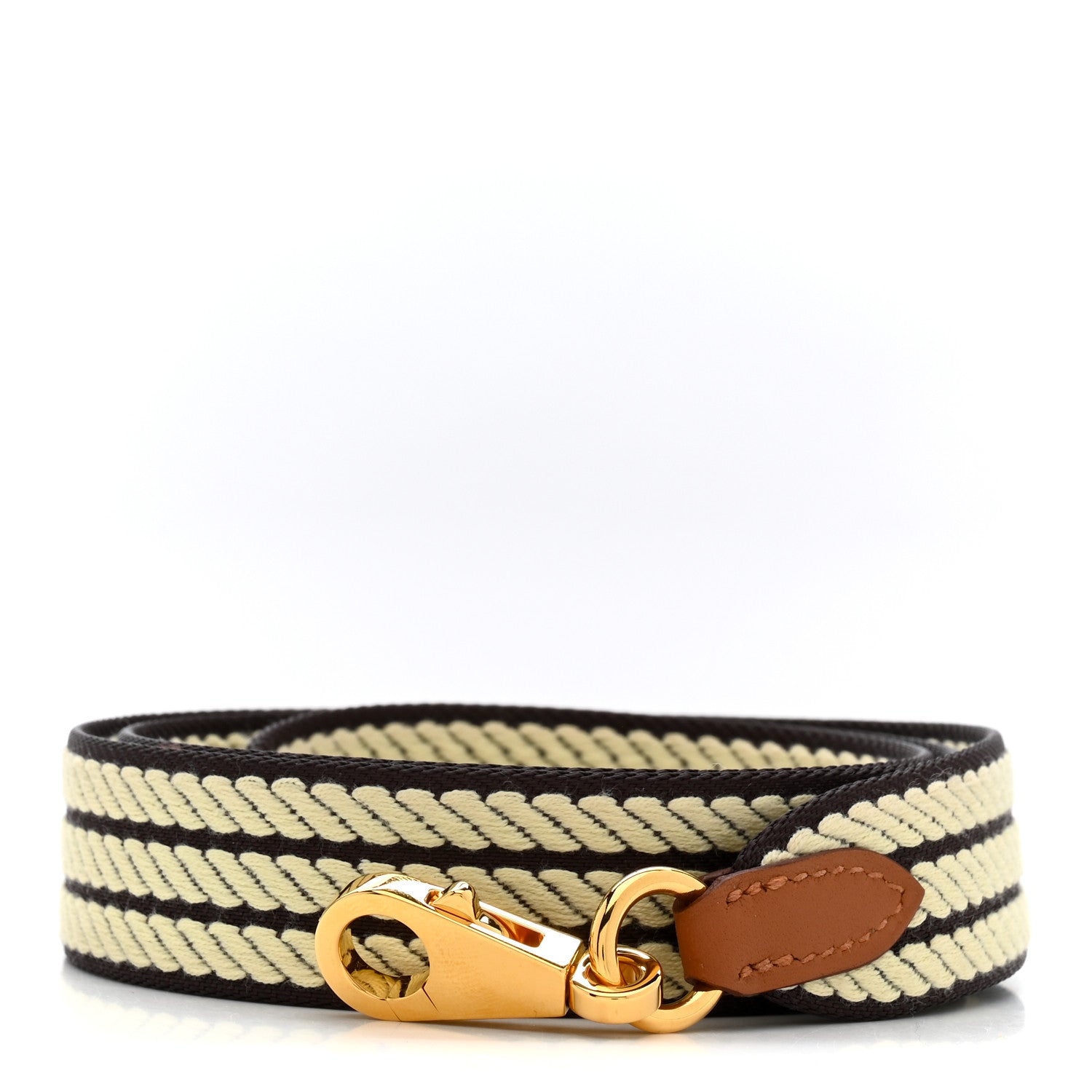 Hermes Toile Swift 25mm Sangle Cordage Shoulder Strap Prunoir Jaune Milton Gold 1 of 5