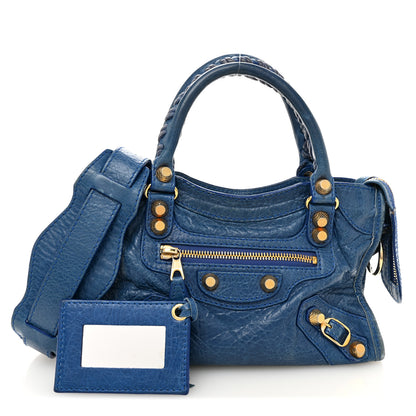 Balenciaga Agneau Giant 12 Gold Hardware Mini City Bleu Lazuli 4 of 13