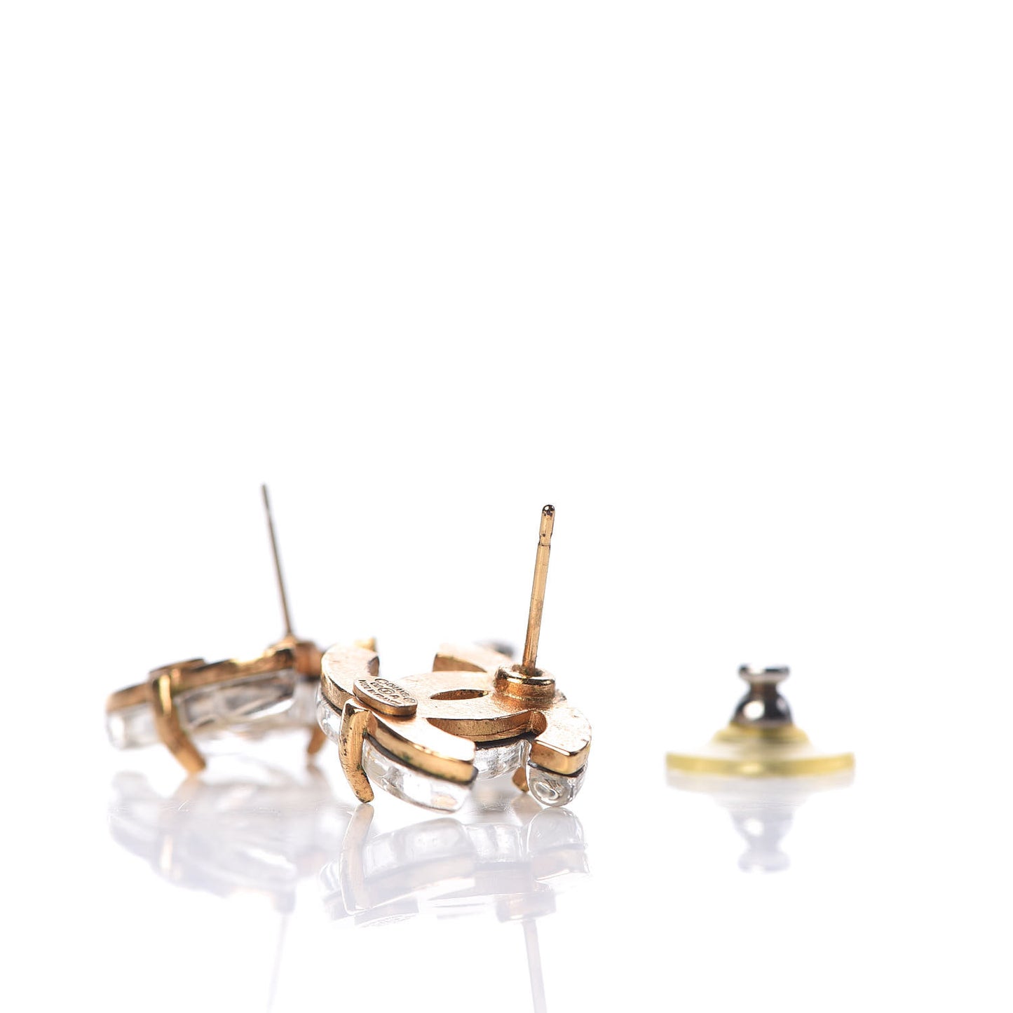 Resin CC Earrings Gold