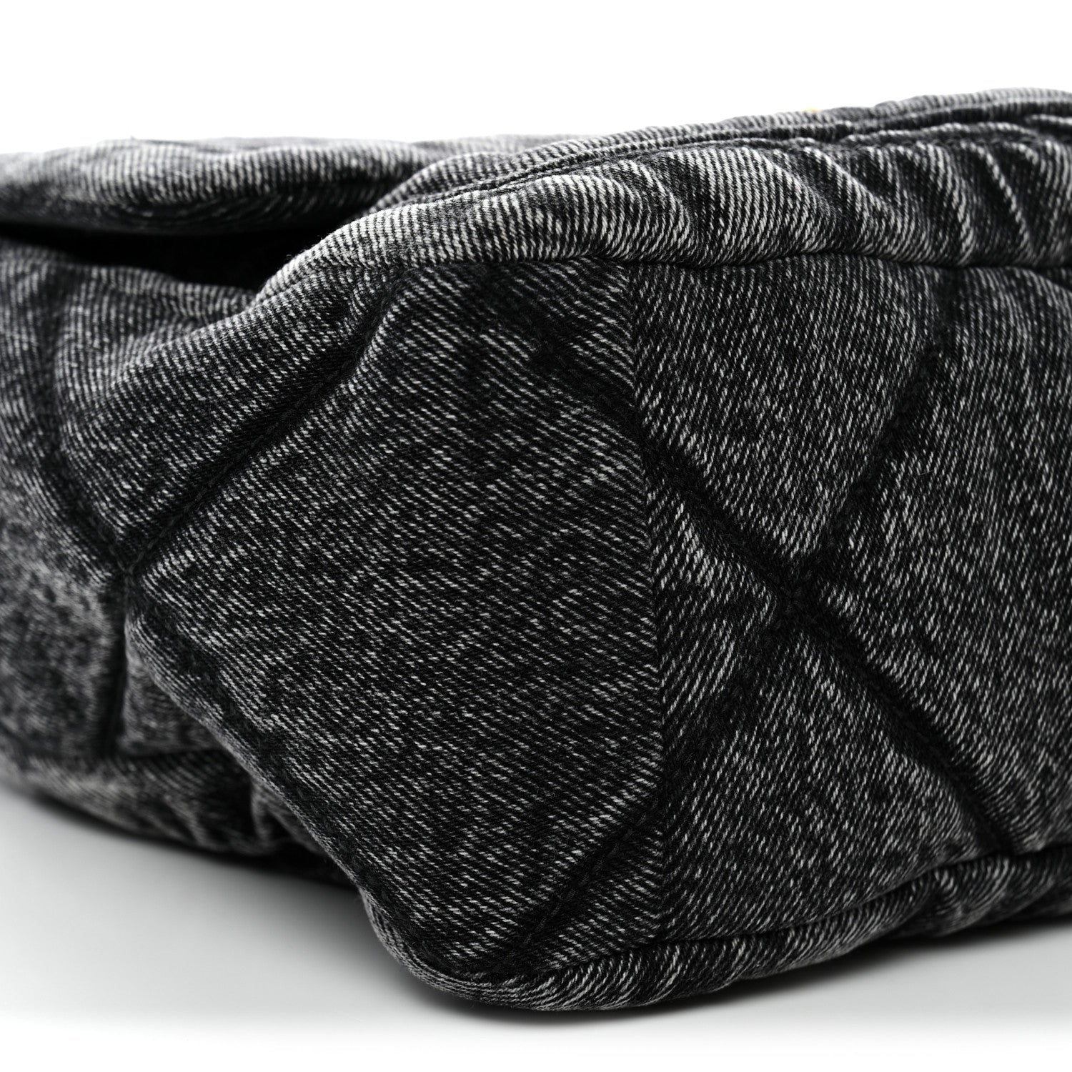 Chanel Washed Denim Quilted Large Flap Bag Black 9 of 10