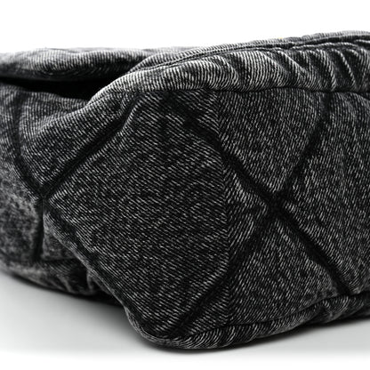 Chanel Washed Denim Quilted Large Flap Bag Black 9 of 10