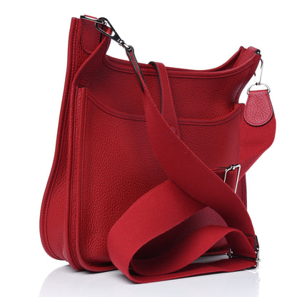 Hermes Taurillon Clemence Evelyne III PM Rouge Casaque 3 of 12
