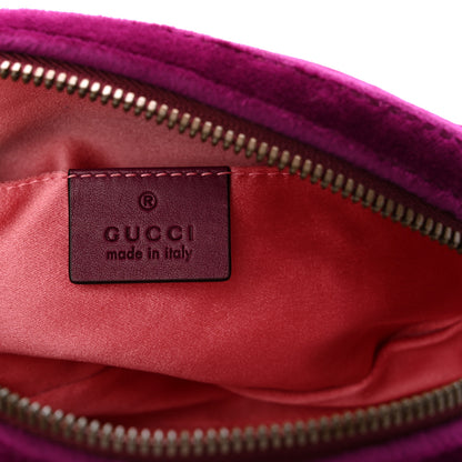 Gucci Velvet Matelasse GG Marmont Belt Bag 75 30 Fuchsia Violet Cyclamen 6 of 11