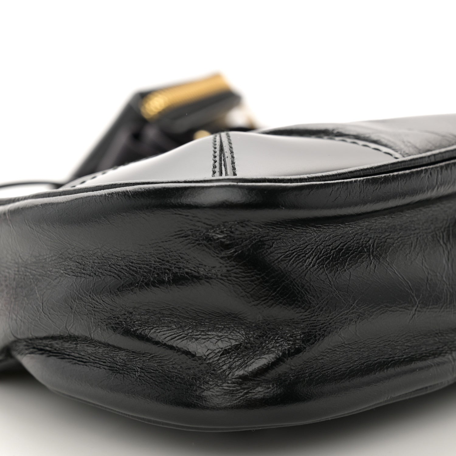 Prada Patent Naplak Re-Edition 2005 Shoulder Bag Black 9 of 11