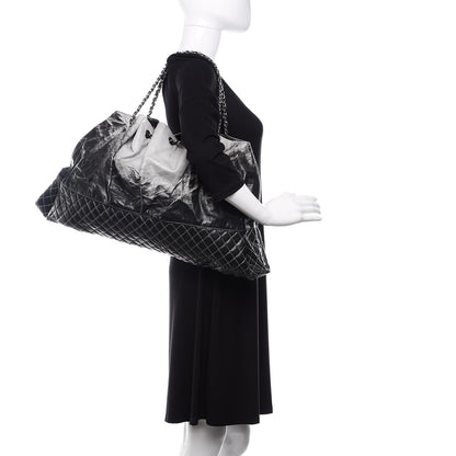 Chanel Vinyl Quilted Melrose Degrade Tote Black 2 of 12