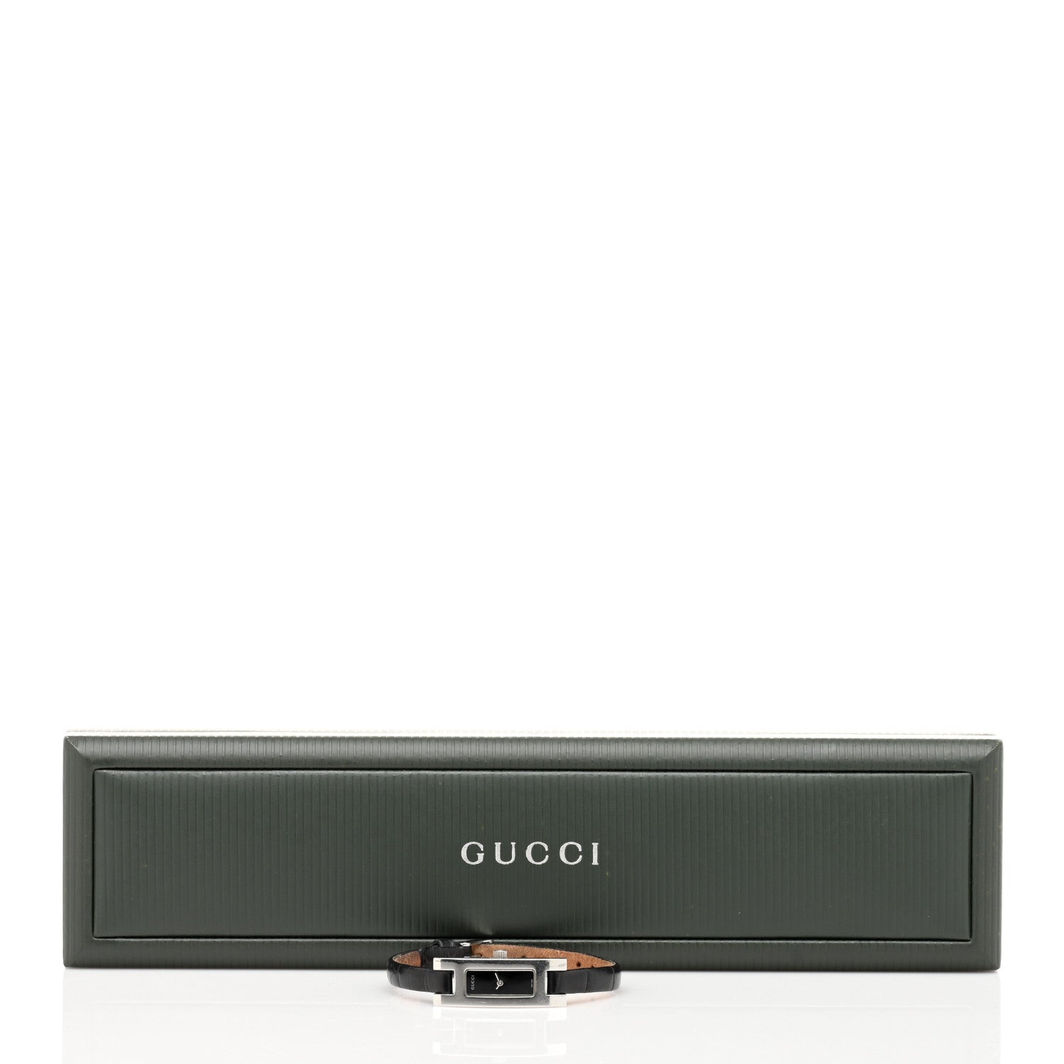 Gucci Stainless Steel Calfskin 12mm 3900L Quartz Watch Black 5 of 5