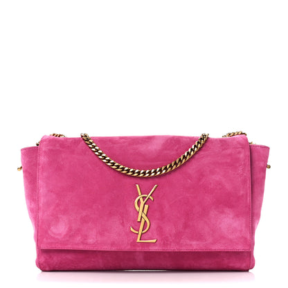Saint Laurent Smooth Calfskin Suede Medium Reversible Monogram Kate Satchel Rose Rubis 1 of 18