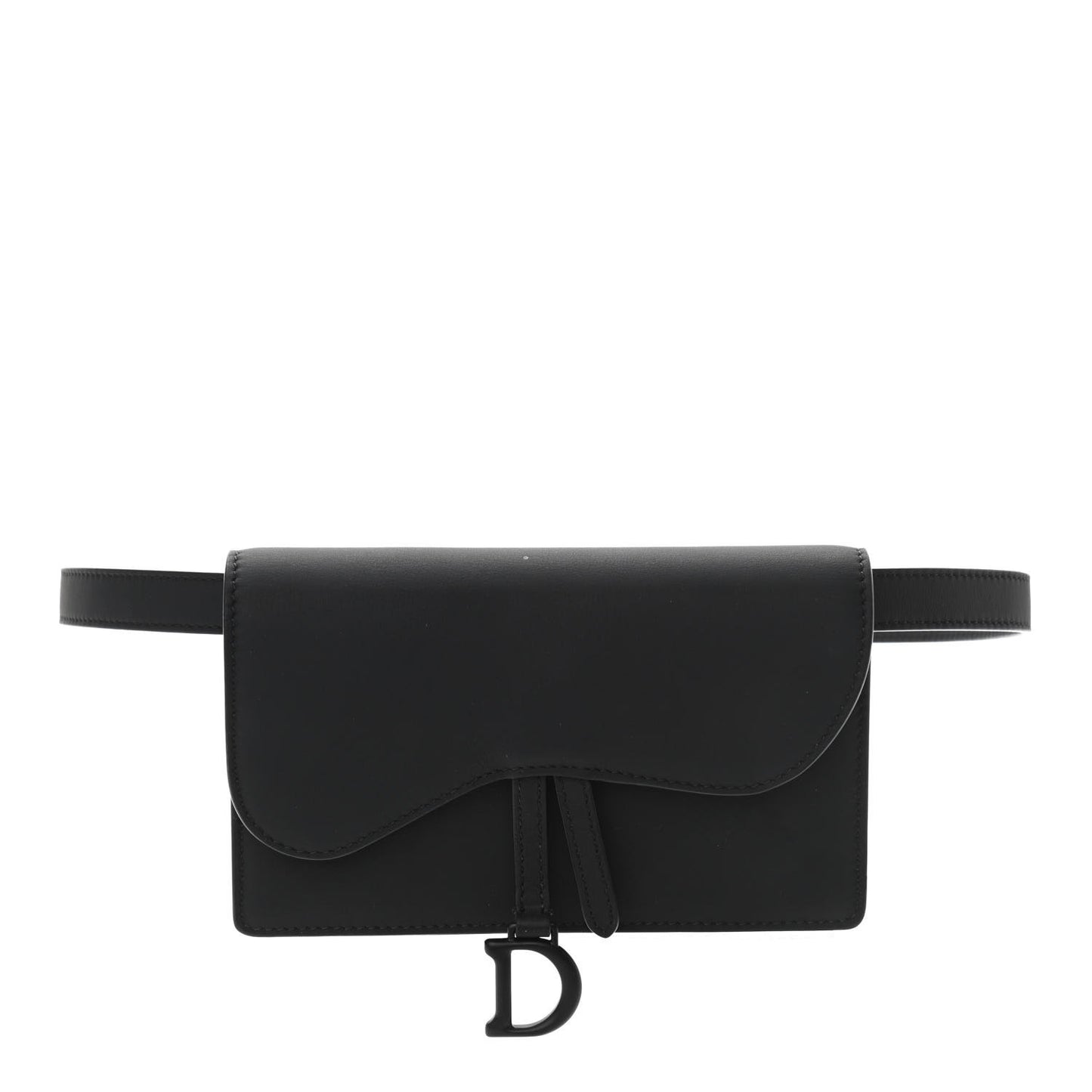 Ultra Matte Calfskin Saddle Belt Bag Black