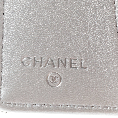 Chanel Metallic Caviar Quilted Classic 4 Key Holder Wallet Silver 8 of 10
