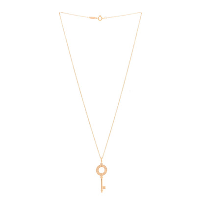 Tiffany 18K Rose Gold Atlas Key Pendant Necklace 3 of 5