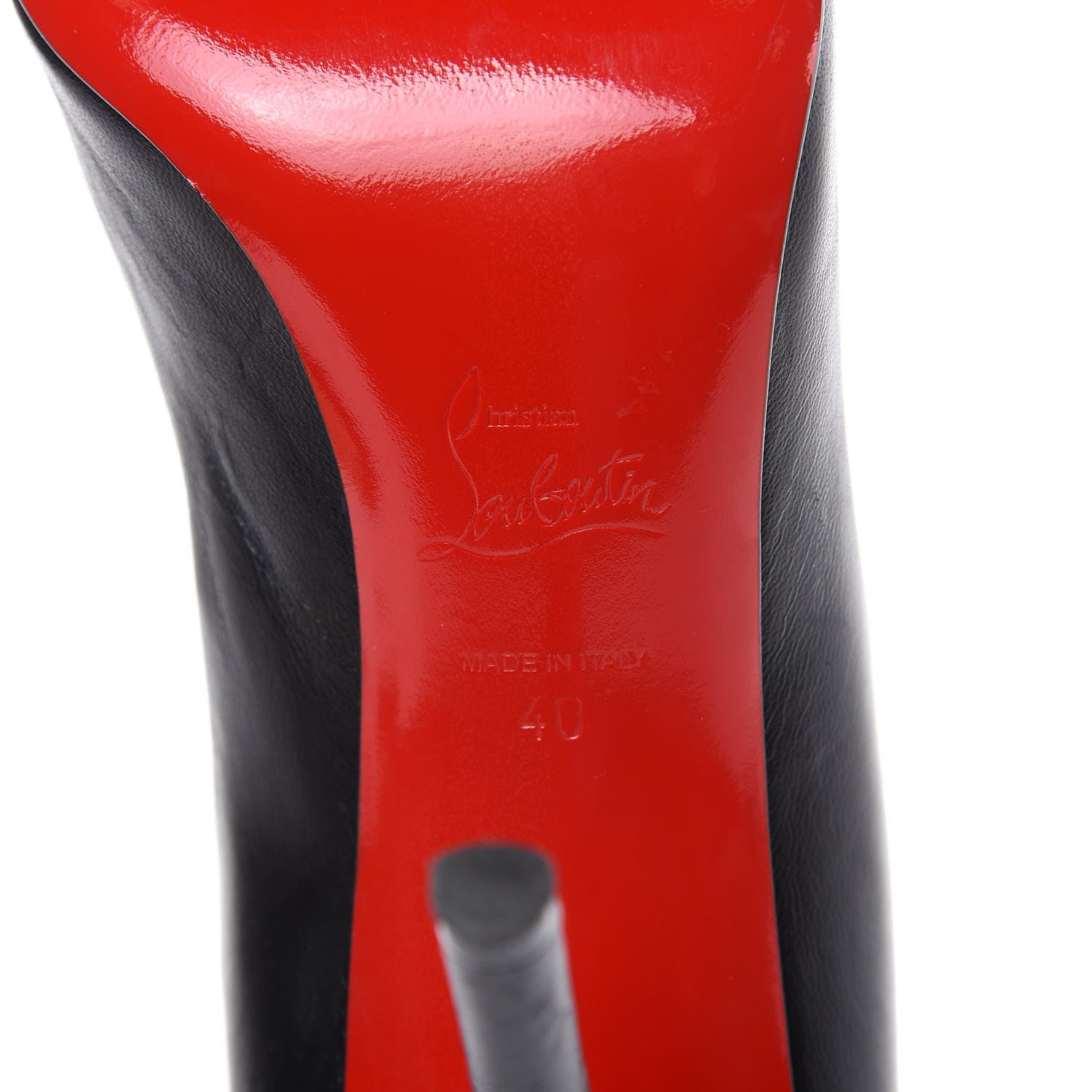 Christian Louboutin Shiny Nappa Apostrophy 100 Pumps 40 Black 6 of 17