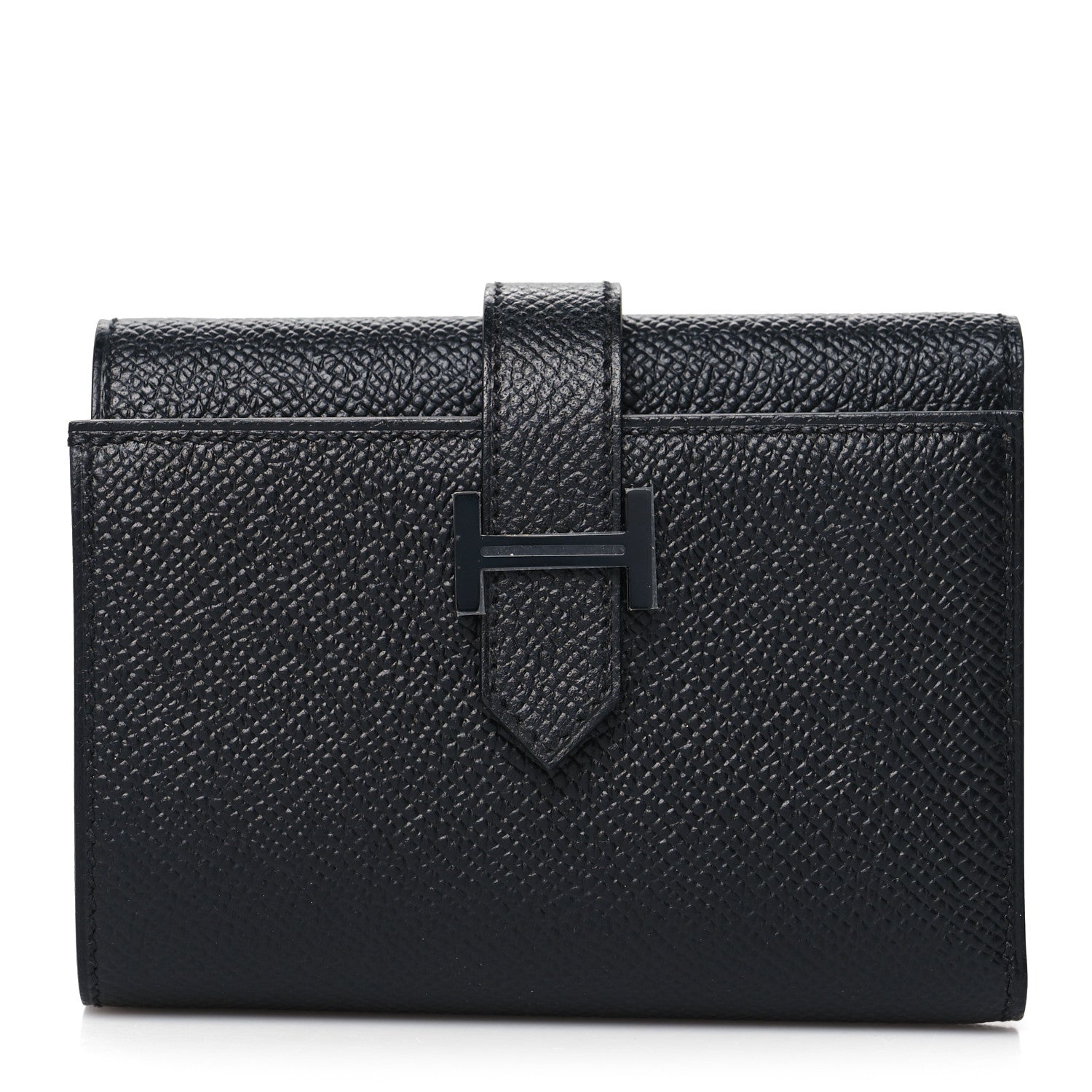 Hermes Epsom Tri-Fold Compact Monochrome Bearn Wallet Black 1 of 9