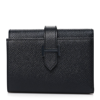 Hermes Epsom Tri-Fold Compact Monochrome Bearn Wallet Black 1 of 9