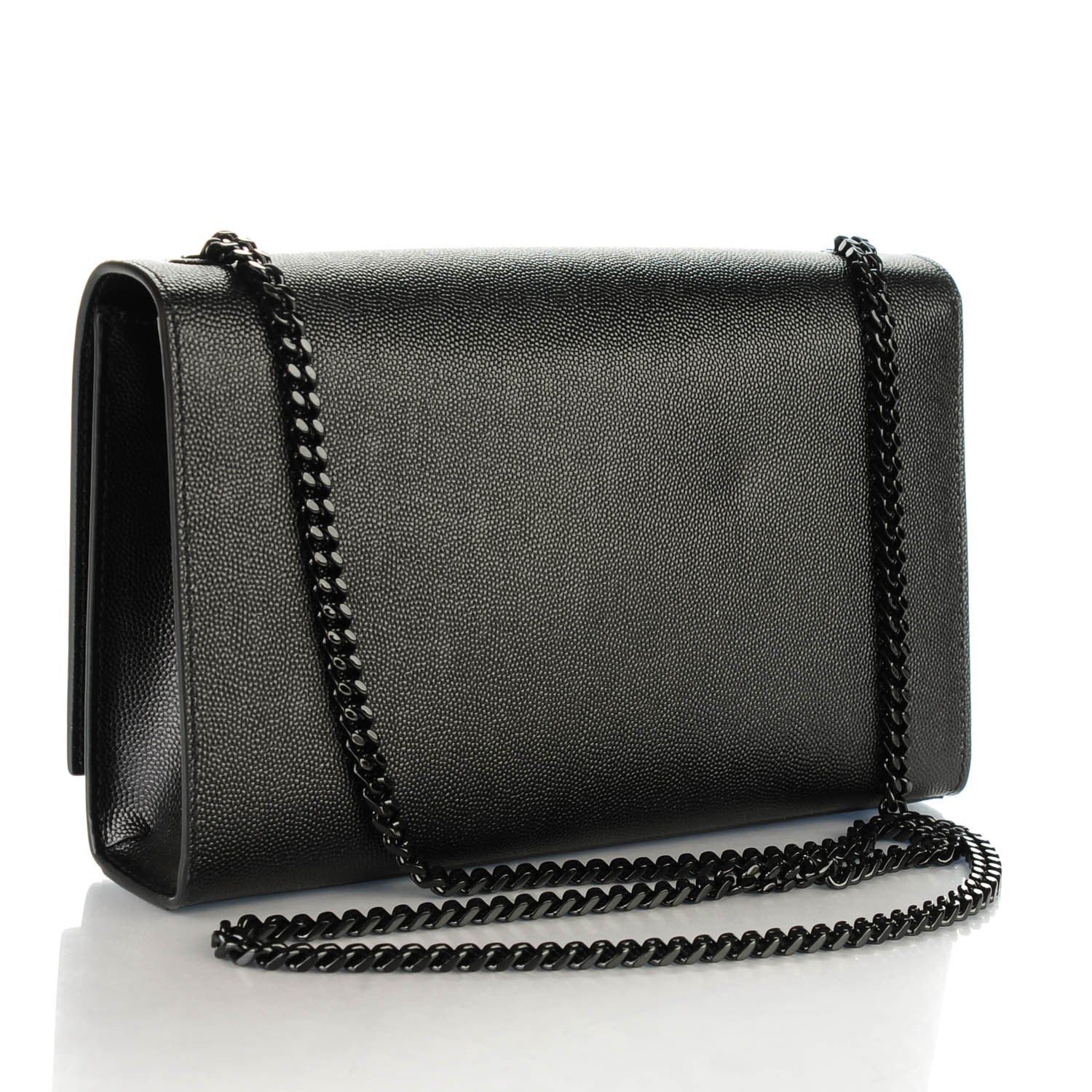 Saint Laurent Grain De Poudre Medium Classic Monogram Kate Satchel Black 3 of 7
