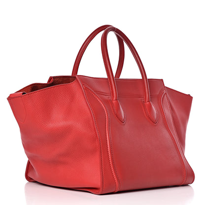 Celine Supple Calfskin Medium Phantom Luggage Vermillion 3 of 13