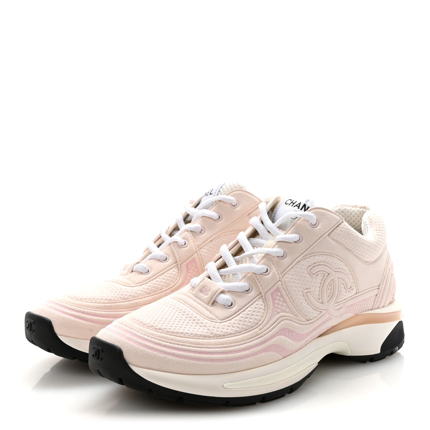 Chanel Fabric CC Womens Sneakers 40 Light Pink 4 of 9