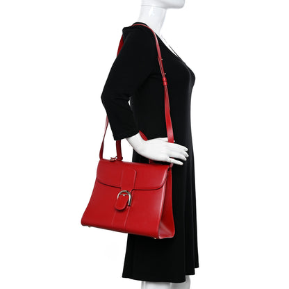 Delvaux Box Calfskin MM Brillant Satchel Red 2 of 17