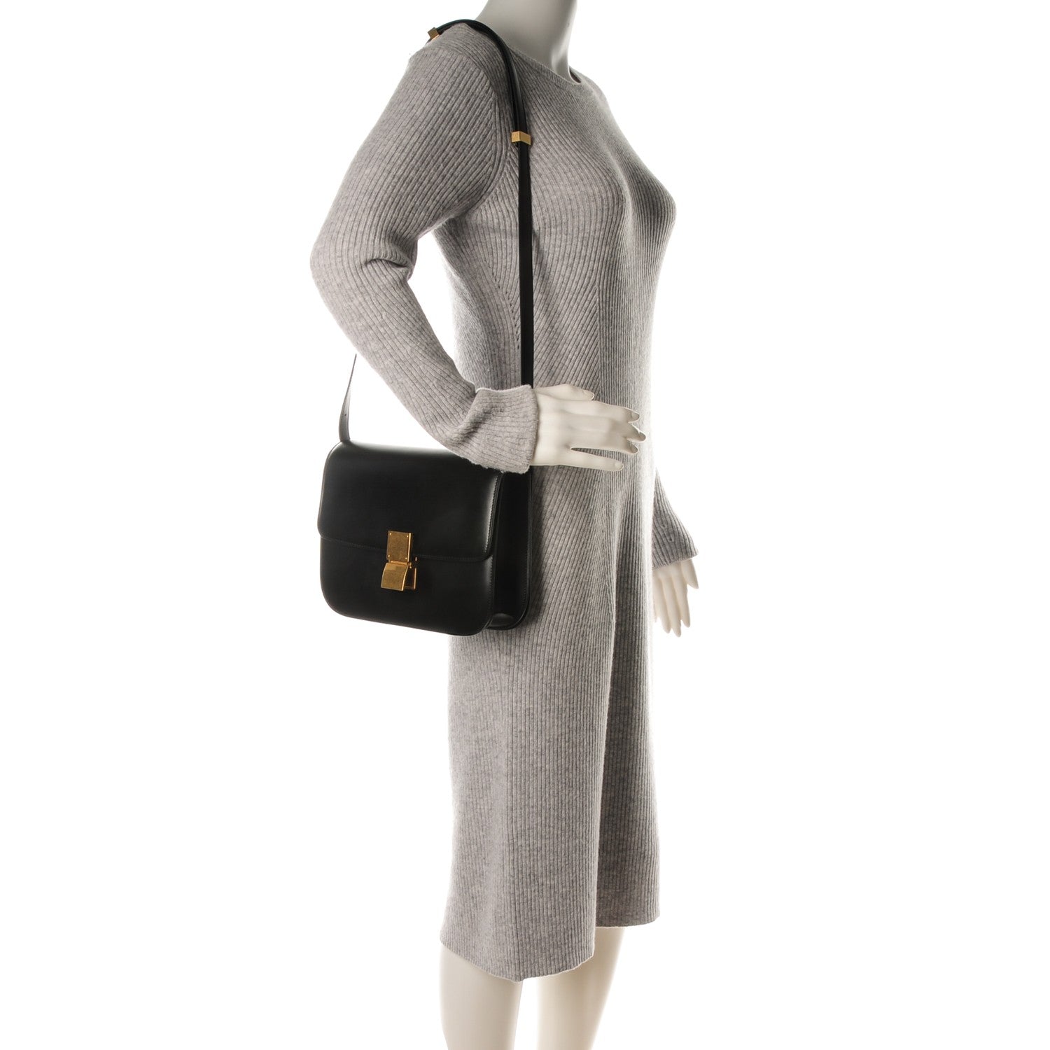 Celine Box Calfskin Medium Classic Box Flap Bag Black 2 of 7