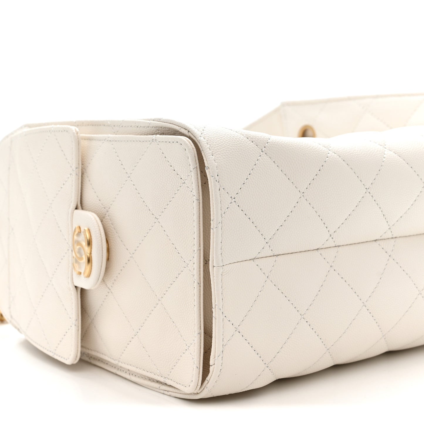 Caviar Quilted Small Chanel 25 Handbag White
