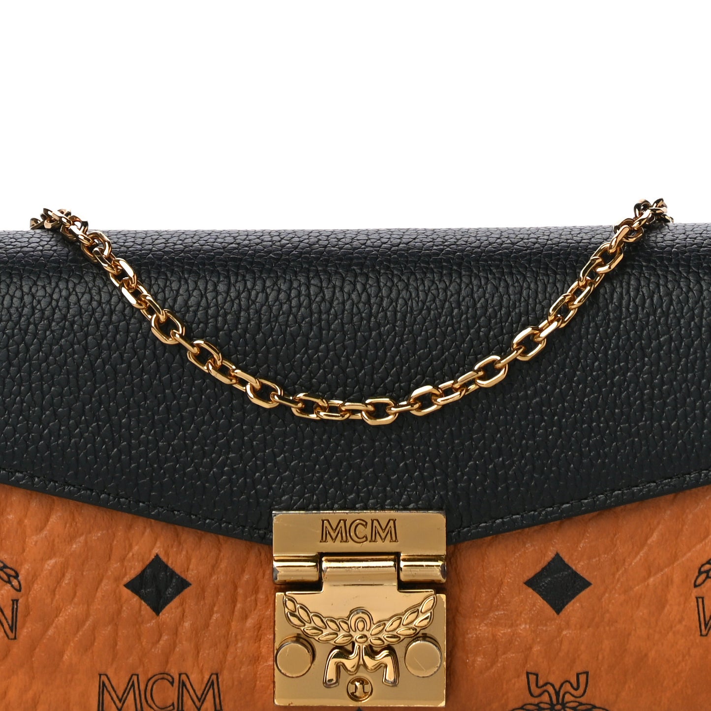 Visetos Large Patricia Wallet On Chain Cognac Black