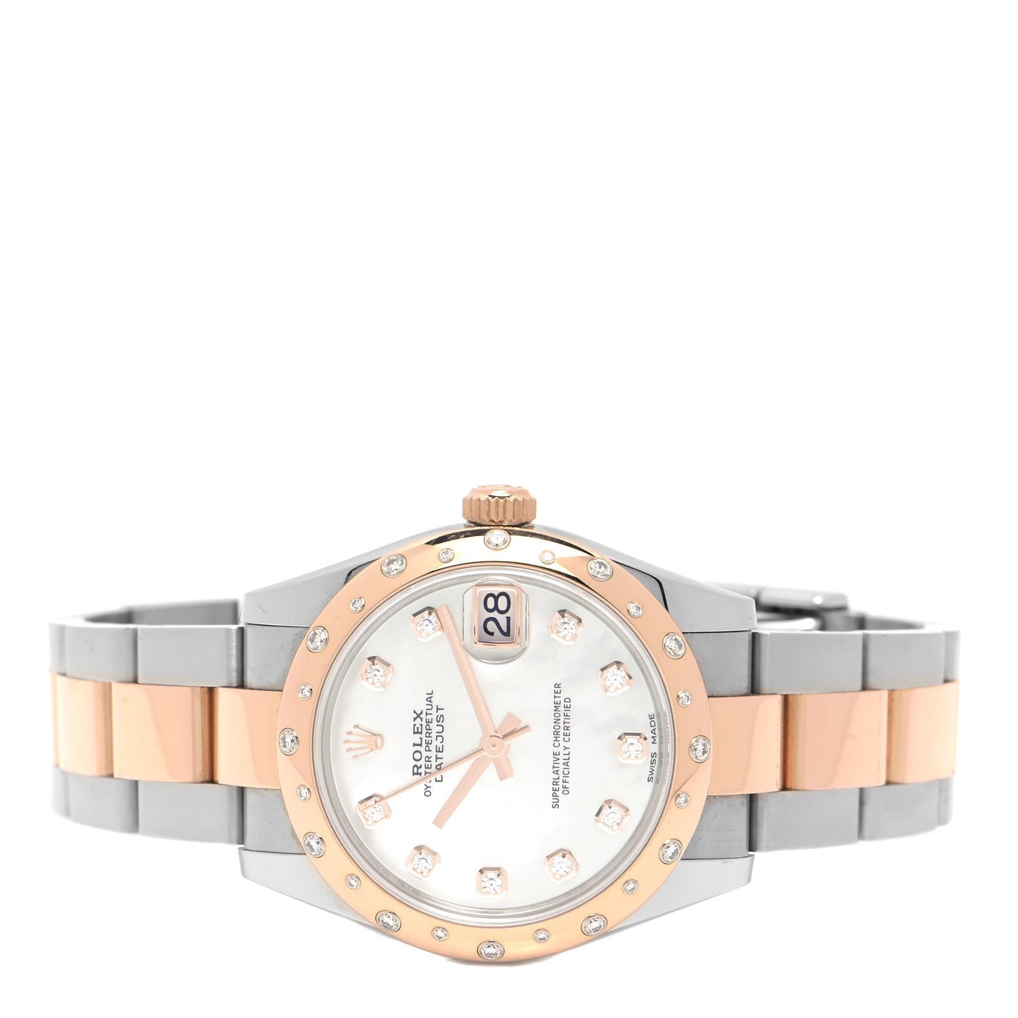 Stainless Steel 18K Everose Gold Diamond Mother of Pearl 31mm Oyster Perpetual DateJust Watch 178341
