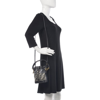 Fendi TPU FF Vitello Grace F is Fendi Mini Mon Tresor Bucket Bag Black 2 of 11