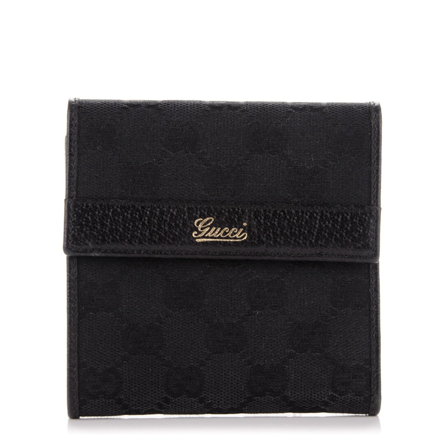 Monogram Compact Flap Wallet Black