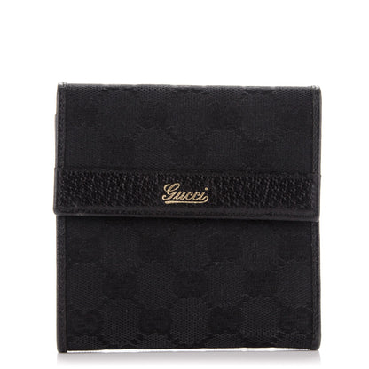 Gucci Monogram Compact Flap Wallet Black 1 of 7