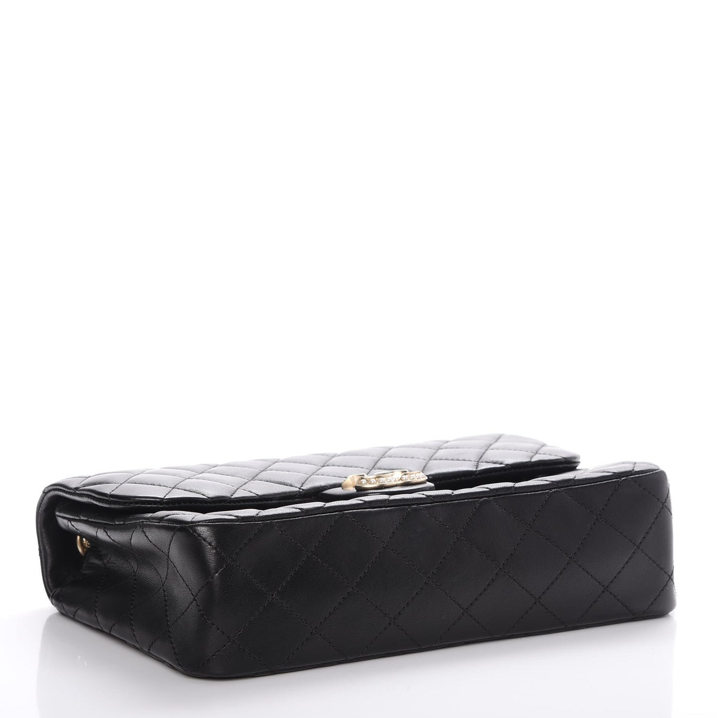 Lambskin Quilted Medium Westminster Pearl Flap Black
