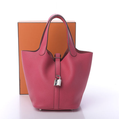 Hermes Taurillon Clemence Picotin Lock 18 PM Rose Extreme 10 of 10