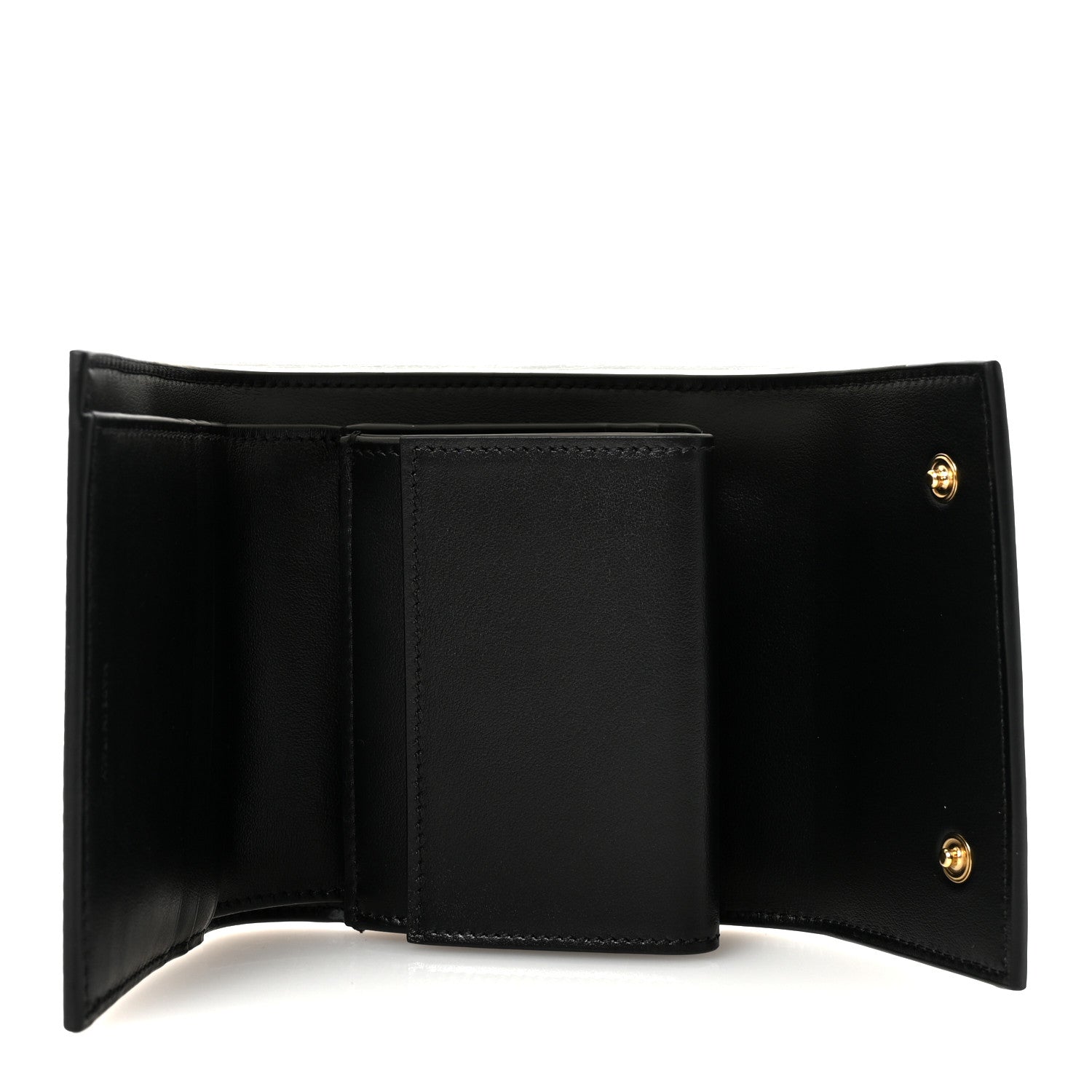 Celine Grained Calfskin Small Tri-Fold Wallet Black 5 of 8