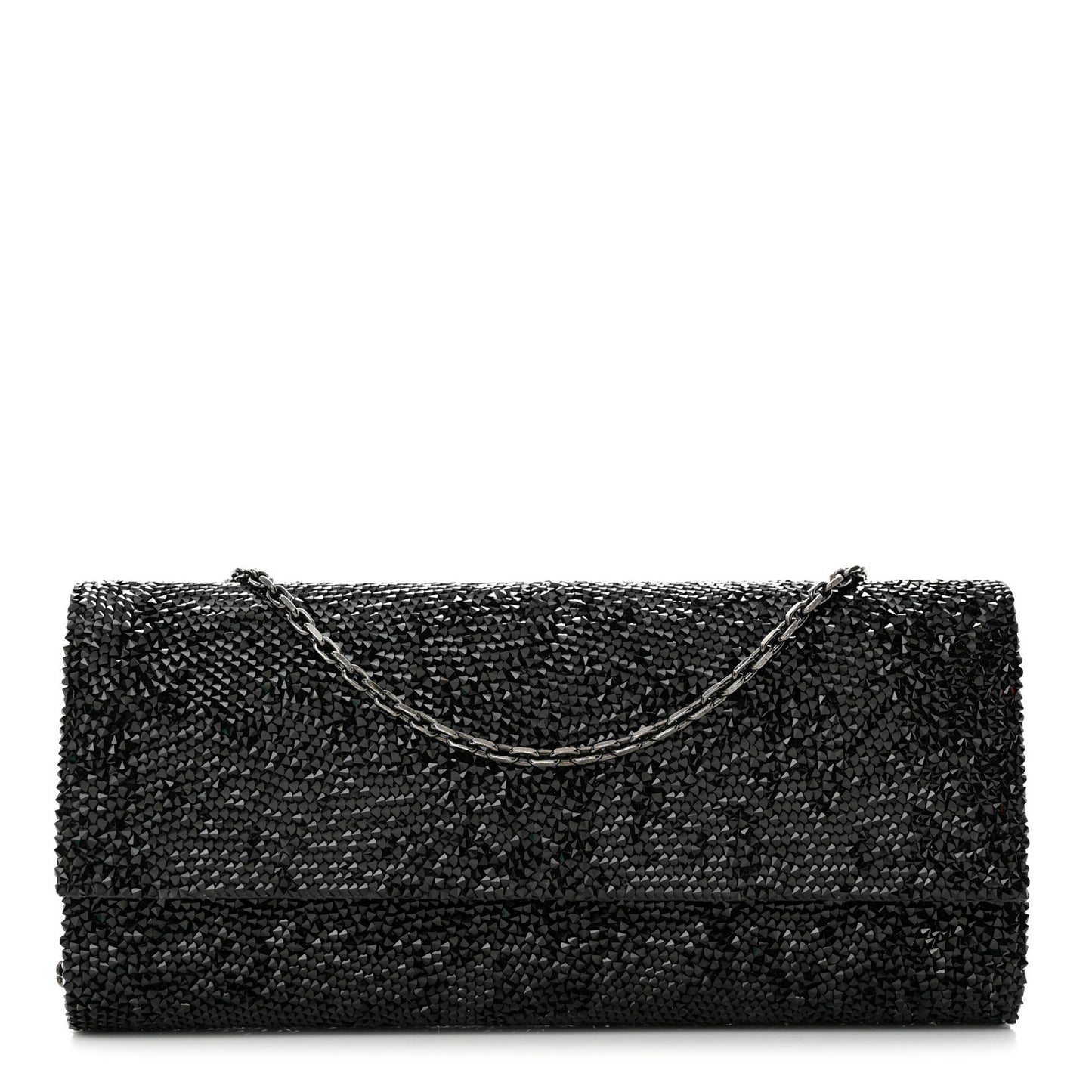 Swarovski Crystal Perry Flap Clutch Black