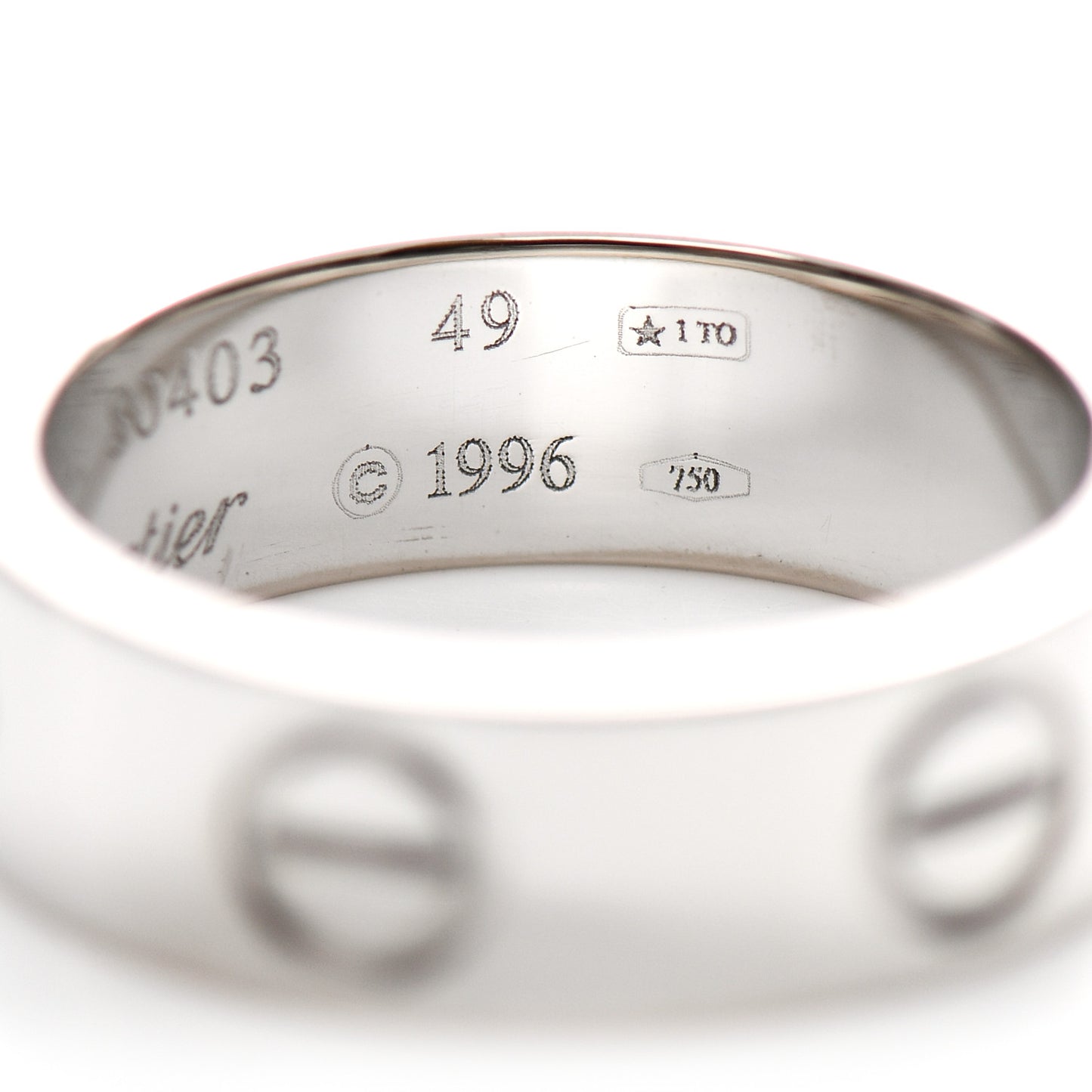 18K White Gold 5.5mm LOVE Ring 49 4.75