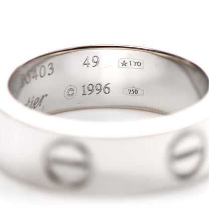 Cartier 18K White Gold 5.5mm LOVE Ring 49 4.75 5 of 5
