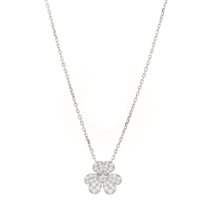 Van Cleef & Arpels 18K White Gold Diamond Small Frivole Pendant Necklace 1 of 4
