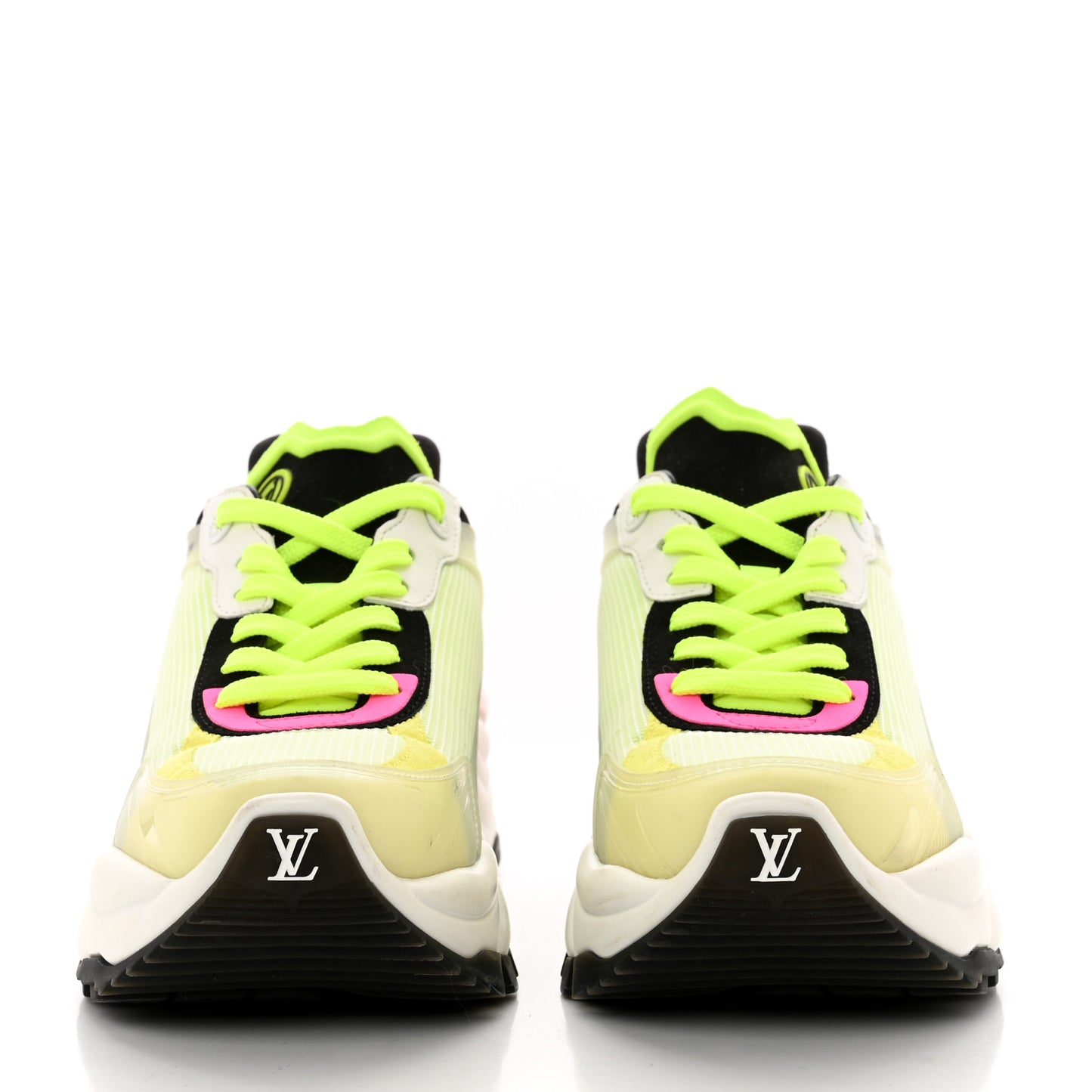 Monogram Calfskin Run 55 Sneakers 36 Pink White Yellow