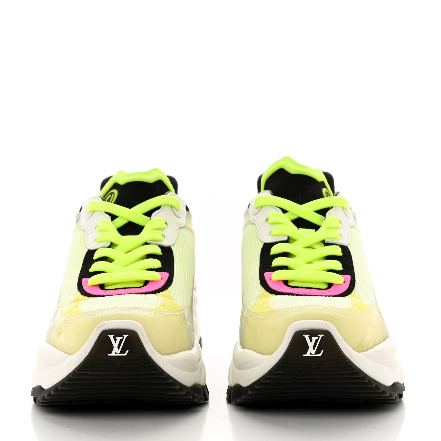 Louis Vuitton Monogram Calfskin Run 55 Sneakers 36 Pink White Yellow 2 of 10