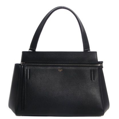 Celine Grained Calfskin Small Edge Shoulder Bag Black 1 of 9