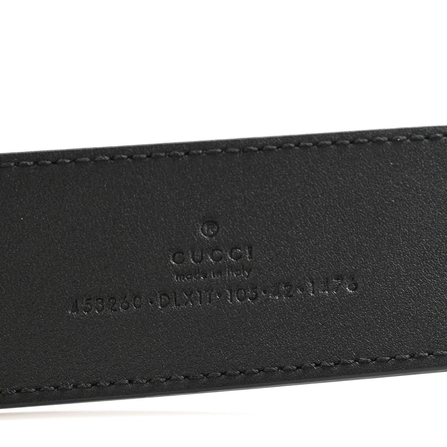 Moon Calfskin Pearl Double G 40mm Belt 105 42 Black Cream