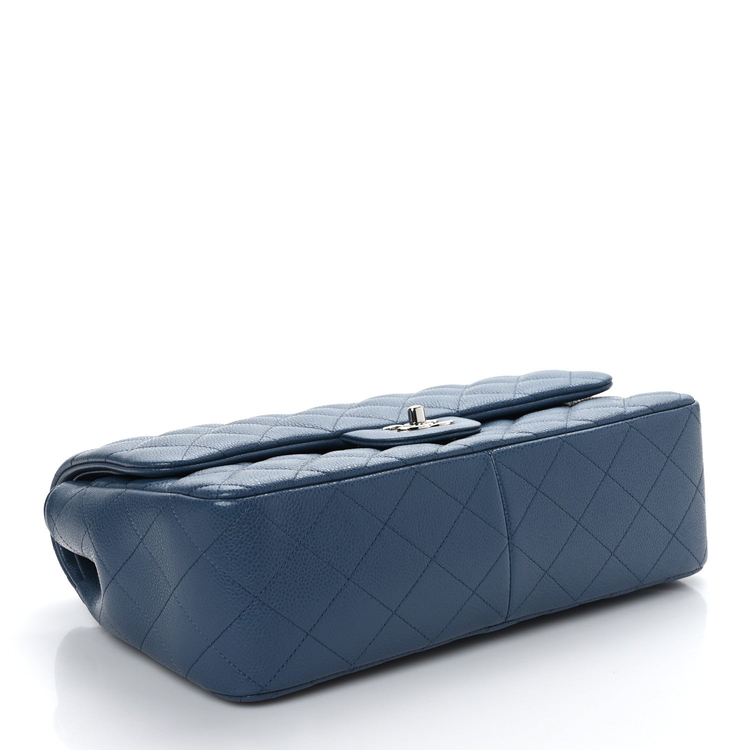Chanel Caviar Quilted Jumbo Double Flap Blue 4 of 9