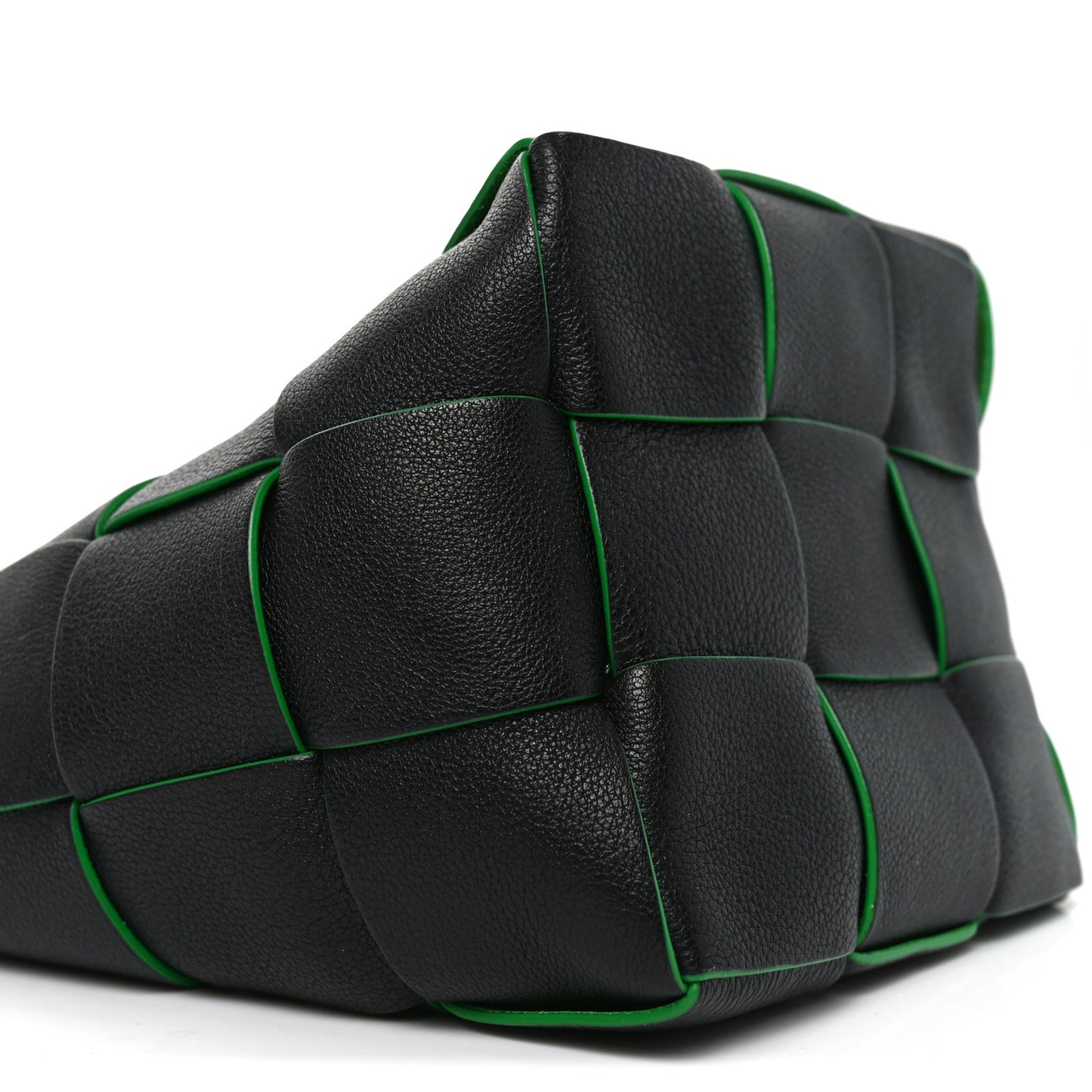 Nappa Maxi Intrecciato Mini Cassette Bucket Bag Black Parakeet