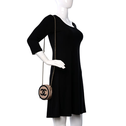 Chanel Caviar Quilted Round Filigree Crossbody Beige Black 2 of 11
