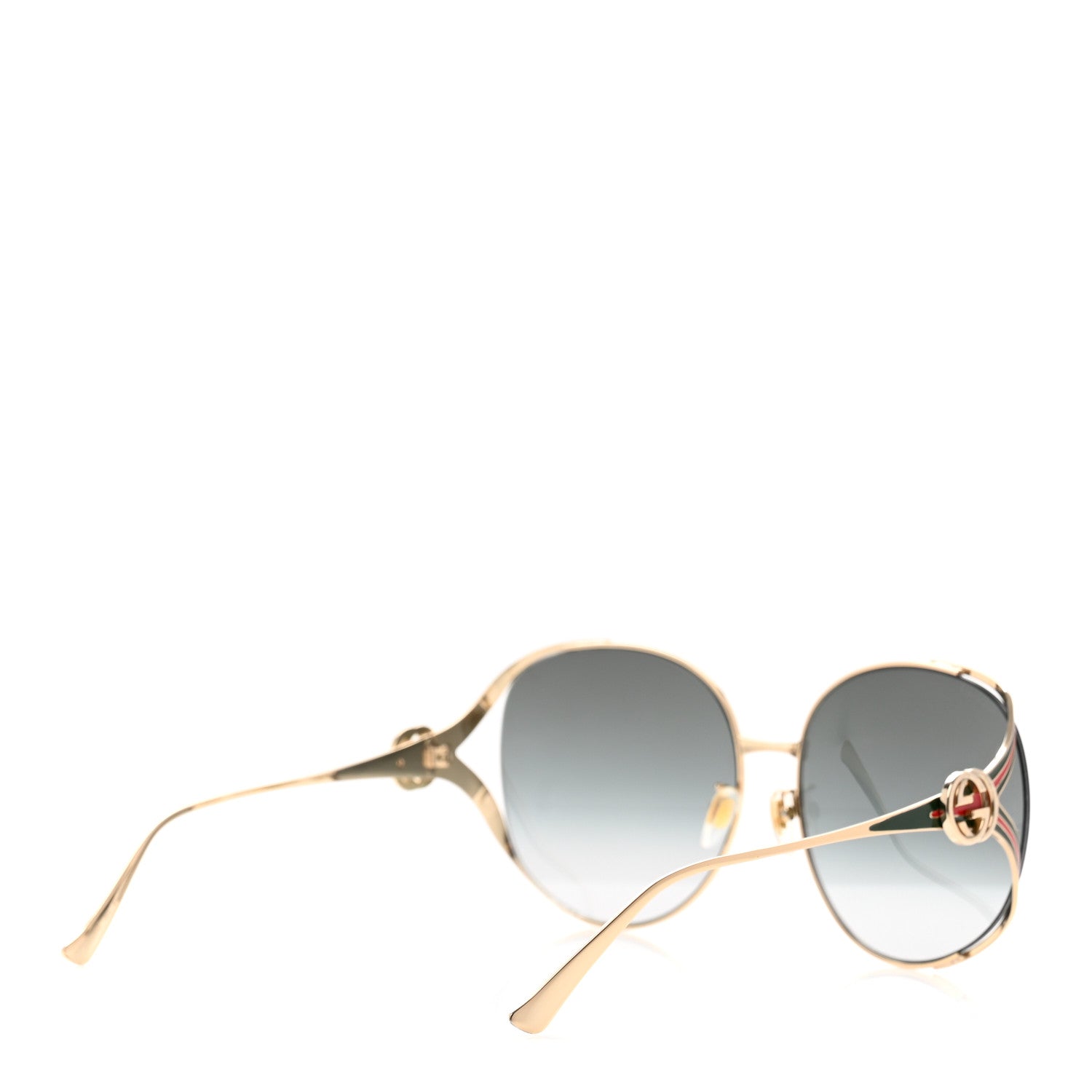 Gucci Metal Oversized Round Frame GG0225S Sunglasses Gold 4 of 8