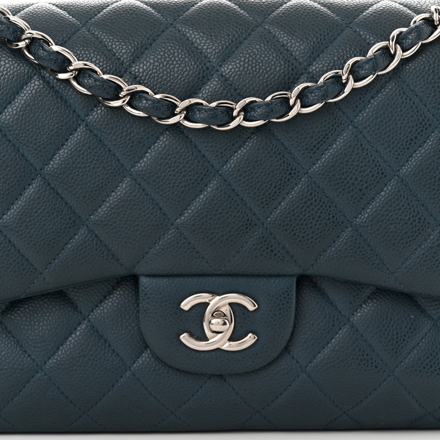 Chanel Caviar Quilted Jumbo Double Flap Navy 8 of 10