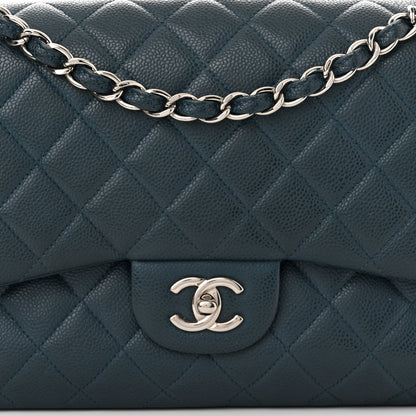 Chanel Caviar Quilted Jumbo Double Flap Navy 8 of 10