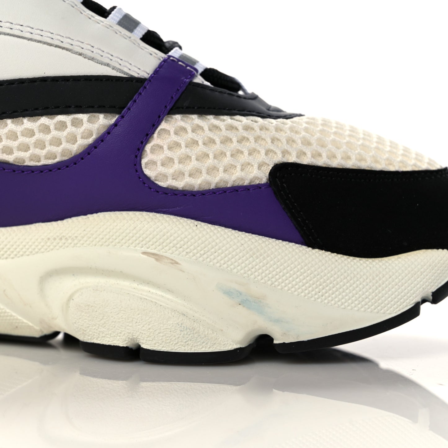 Technical Mesh Calfskin Mens B22 Sneakers 40 Violet White