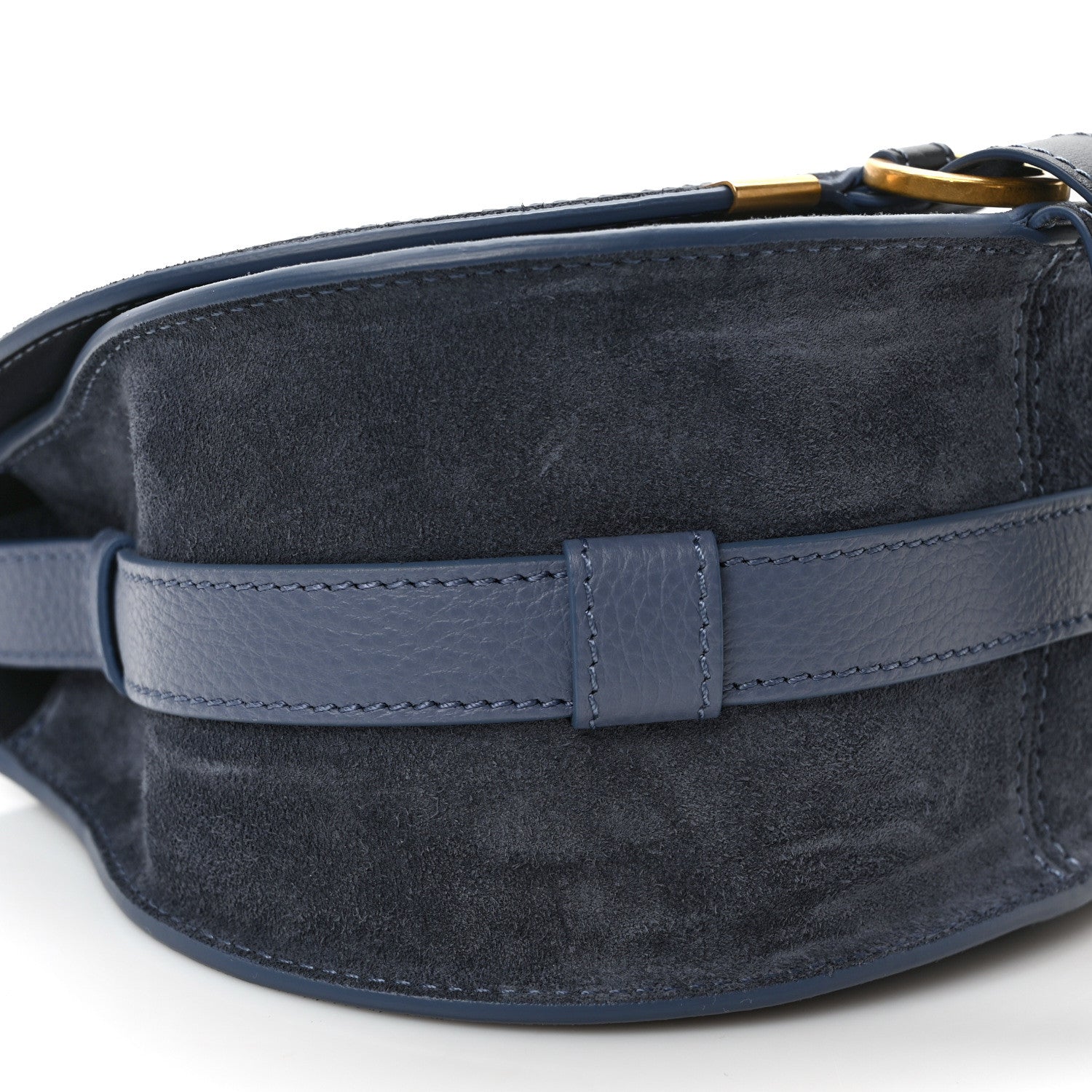 Chloe Suede Small Marcie Saddle Bag Graphite Navy 7 of 8