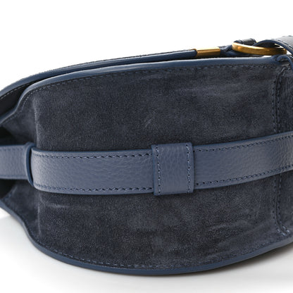 Chloe Suede Small Marcie Saddle Bag Graphite Navy 7 of 8